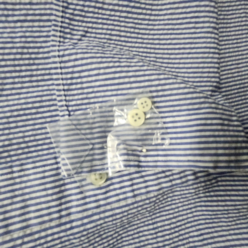 Ralph Lauren Shirt Men's 2X Blue White Striped Seersucker Button Up Preppy - Picture 5 of 7